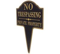 Uonlytech No Trespassing Signs Outdoor for Private Property with Elegant Design, Aluminum Material, and Easy Installation, Deterrent for Lawn and Garden Use