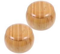Uonlytech Pair of Small Bamboo Go Chess Storage Boxes Lids Five-Finger Go Game Piece Containers for Travel and Board Game Organization
