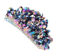 Uonlytech Plated Rainbow Crystal Cluster Ornament Featuring Amethyst Geode with Assorted Style, Crystal Material, Suitable for DIY Crafts and Decorating Flowerpots Or Fish Assorted style
