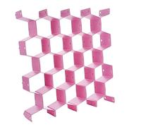 Uonlytech PP Plastic Drawer Dividers Creative Honeycomb Organizers for Home Space Saving Storage for Underwear Socks and Accessories Pink