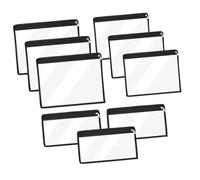 Uonlytech PVC Pencil Case Zipper, Black Large Pen Bag, Multi-Size Storage Pouch for School and Travel, 9pcs Set