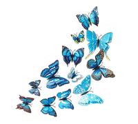 Uonlytech Removable 3d Wall Butterfly Decor Blue Diy Fridge Wall Art for Bedroom Living Room