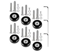 Uonlytech Replacement Kit for Suitcase Luggage Wheels Silent Swivel Caster Repair Parts Rubber Wheels for Travel Suitcase Easy-to-Install Enhance Mobility