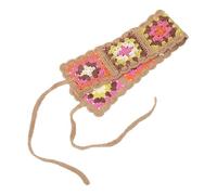 Uonlytech Retro Crocheted Turban Hat for Women Aesthetic Hair Scarves Crochet Flower Design for Chemo Headwear Daily Hair Accessories