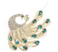 Uonlytech Rhinestone Peacock Brooch Pin for Women, Luxury Mythical Bird Lapel Pin Badge, Jewelry Accessory for Wedding Dress and Special Occasions