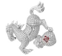 Uonlytech Rhinestone Year of the Horse Brooch Pin for Women Silver Enamel Animal Chest Pin Accessory Vintage Teardrop Dress Decoration for Clothing and Bags in 2026