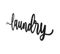 Uonlytech Rustic Iron Letter Decoration Laundry Sign Black Creative Shape with Letters Warm Reminder Good Viewing Effect for Home Life Laundry Room Shelf
