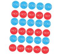 Uonlytech Sets Water Drop Acrylic Hot Cold Indicator Stickers for Faucets Caution Hot Water Signs Self-Adhesive Safety Labels Pairs
