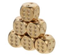 Uonlytech Solid Brass Dice Set 6pcs Large Metal Dice for Bar Restaurant Board Games and Party Props