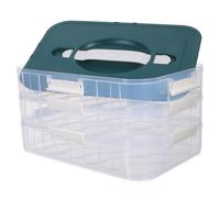 Uonlytech Stackable Egg Holder for Refrigerator - Food-Grade Green Egg Storage Box with Lid, 3-Tier 54-Slot Fridge Organizer for Kitchen and Pantry