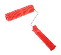 Uonlytech Straight Grain Pattern Empaistic Painting Roller Sleeve with Plastic Handle Rubber and Metal Wall Decoration Tool for Diatom and Multi Coating for Texture and Emulsion Paint Walls