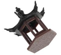 Uonlytech Traditional Chinese Pavilion Model Bonsai, 3D Printed Mini Ancient Building Landscape Ornament for Aquarium and Garden Decoration, Small Micro Landscape Pavilion for Home Display