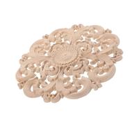 Uonlytech Unpainted Round Wood Appliques Decorative Wood Carvings for Furniture Cabinet Wall Door Mantel Mirror Bed Dresser Ceiling DIY Home Decor