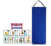 Uonlytech Visual Schedule Chart for Daily Routine Planning Board Blue Hanging Calendar Chart for Boys and Office School Use