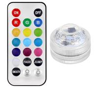 Uonlytech Waterproof RGB Submersible Led Lights with Remote Control Battery Operated Underwater Pool and Aquarium Lights for Wedding Party Vase Base and Outdoor Decoration