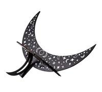 Uonlytech Wooden Crystal Display Wall Shelf with Moon Phase Design, Small Size with Mother-Daughter Buckle Hook, Bohemian Style Hanging Stand for Crystal Stones and Home Décor Accessories