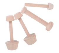 Uonlytech Wooden Double-Sided Tart Tamper Set 4Pcs Multi-Sized Pastry Molds Dough Pusher for Home Baking Cheesecakes Muffins Dessert