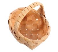 Uonlytech Wooden Fruit Basket Mini Woven Basket Portable Multipurpose Photo Prop for Photographing in Home Decor Settings