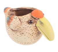 Uonlytech Woodpecker Succulent Pot Cute Bird Animal Pen Holder Cup Ceramic Funny Snail Statue Planter Novelty Cactus Flower Pot for Office