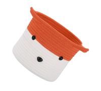 Uonlytech Woven Cotton and Linen Storage Basket with Creative Fox Shape Orange Home Storage and Decoration Basket for Bedroom Or Nursery