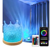 Uonnet Ocean Wave Projector Light, 16 Colors Gradual Rotating Flame Water Lamp with App & Remote Control for Home Office Bar Restaurant