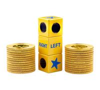 UONUOT Left Right Center Dice Game Set, Including 3 Metal Dice, 24 Metal Imitation Gold Chips, Suitable for Party, Outdoor, Travel, Family Games(Gold)