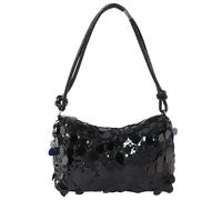 Uoocg Clutch Bag Silver Glitter Sequin Bag Shoulder Bags Evening Bag Women's High Capacity with Zip Handbag for Prom Wedding Party Banquet, black