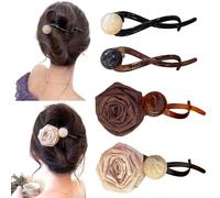 Uoocg Set of 4 Hair Clips with Pearls and Flowers, Hair Accessory, Women's Dragonfly Clip, Girls Hair Clip