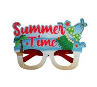 Uooduby 1 PCS Summer Hawaiian Glasses Tropical Theme Party Decorations As Shown Felt+Plastic Coconut Tree Photo Glasses Frame,E