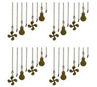 Uooduby 16Pcs Ceiling Fan Pull Chain Set,Bulb and Fan Pattern Pull Chain Extension Fan Pull Chain Pendant 12 Inch Antique Bronze