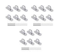 Uooduby 18 Pack Stainless Steel Ceiling Hooks M5 Oval Open Hooks Pad Eye Plate Anchor Screw Wall Mount Hook for Plant Basket