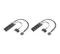 Uooduby 2X 9Pin USB Header Splitter with Power Cable, Internal USB Hub Extension USB 2.0 Splitter Connector for Motherboard