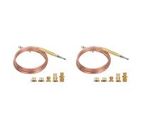 Uooduby 2X Universal Gas Stove Thermocouple with 10Pcs Nuts Heating Gas Burner Replacement Thermocouple Adaptor