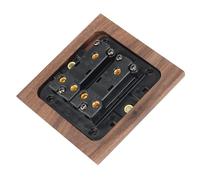 Uooduby 3X Retro American Industrial Style Light Switch Socket, Solid Wood Brass Toggle Switch Plate,Antique Home Stay Switch(2)