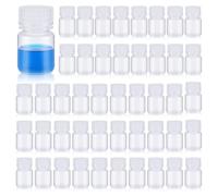 Uooduby 48pcs 1 Oz Pill Bottle Sample Bottle Polypropylene Wide Mouth Reagent Bottle Plastic PP Sample Container with Cap