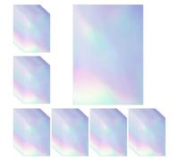 Uooduby 60 Sheets Holographic Laminate Sheets Clear Gitter Holographic Sticker Paper Vinyl Laminate Film 11.7 X 8.3 Inch A4 Size
