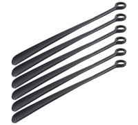 Uooduby 6pcs 18.5Inch Plastic Extra Long Handle Shoe Horn Shoehorn Flexible Easy Sturdy Slip Aid, 1X Black