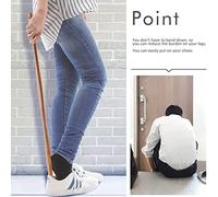 Uooduby 6X Long Shoehorn That Does Not Bend the Waist Wooden Shoehorn Long 75cm Wood Fashionable Wood Grain