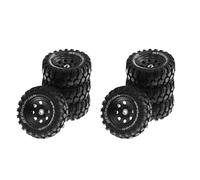 Uooduby 8Pcs 1.9 Inch Metal Wheel Rim Rubber Tire for 1/10 RC Crawler TRX4 SCX10 D90 4103 90046 FR4 FMS NT4-Black