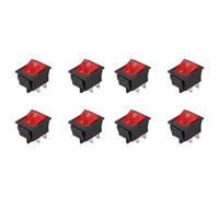 Uooduby 8X Red Light Illuminated 4 Pin DPST ON/Off Snap in Rocker Switch 16A 20A 250V AC