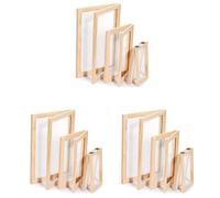 Uooduby 9 Pieces Paper Wooden Paper Mold Making Screen Kit 3 Size Frames for DIY 12.7X17.8cm 19.8X24.8cm 24.8X33.0cm