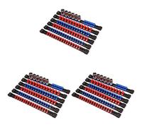 Uooduby ABS Drive Socket Holder, 1/4 Inch Drive x 96 Clips, 3/8 Inch Drive x 90 Clips, 1/2 Inch Drive x 72 Clips,6 Pieces Set