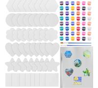 Uooduby Art Fun Painting Kit 104Pcs 3 Inch Mini Magnetic Canvas Panel Boards for Fridge Locker DIY Art Craft Paints Canvases