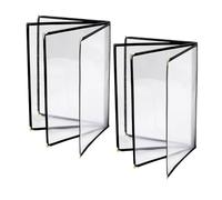 Uooduby Menu Covers 8.5 X 11 Inch Restaurant Menu Holder 2PCS 4 Page 8 View Transparent Menu Sleeve,Fits A4 Size Paper