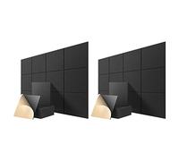 Uooduby Self-Adhesive Acoustic Panels 24 Pack,12 x 12 x 0.4 Inch Sound Proof Padding,Sound Absorbing Panel for Home,Black