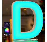 UooEA LED Light Up Letter D - USB Colour Changing Night Light with APP Control, Alphabet Sign for Wall or Table, Gift for Girls, Teens, Mum - Birthday, Christmas, Home Decor