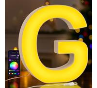 UooEA LED Light Up Letter G - USB Colour Changing Night Light with APP Control, Alphabet Sign for Wall or Table, Gift for Girls, Teens, Mum - Birthday, Christmas, Home Decor