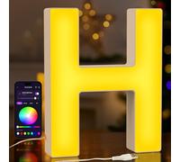 UooEA LED Light Up Letter H - USB Colour Changing Night Light with APP Control, Alphabet Sign for Wall or Table, Gift for Girls, Teens, Mum - Birthday, Christmas, Home Decor