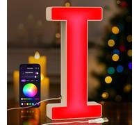 UooEA LED Light Up Letter I - USB Colour Changing Night Light with APP Control, Alphabet Sign for Wall or Table, Gift for Girls, Teens, Mum - Birthday, Christmas, Home Decor