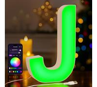 UooEA LED Light Up Letter J - USB Colour Changing Night Light with APP Control, Alphabet Sign for Wall or Table, Gift for Girls, Teens, Mum - Birthday, Christmas, Home Decor